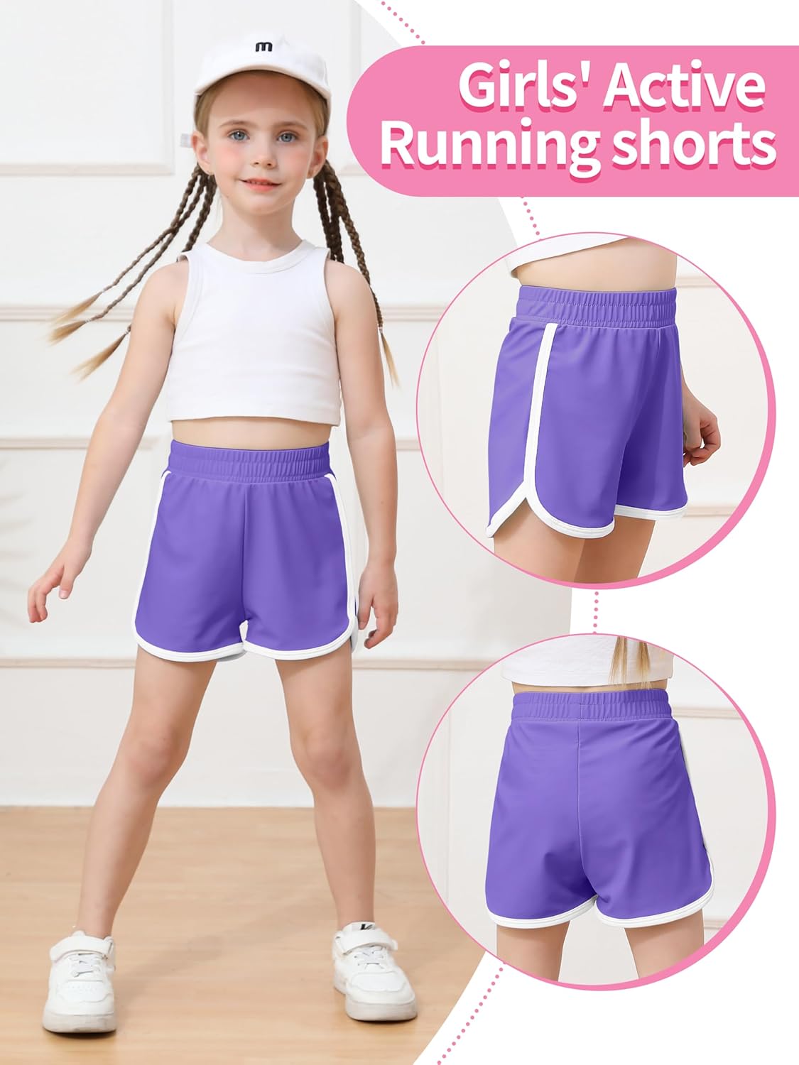 Resinta 4-Piece Toddler Girls Active Running Shorts Quick Dry Comfortable