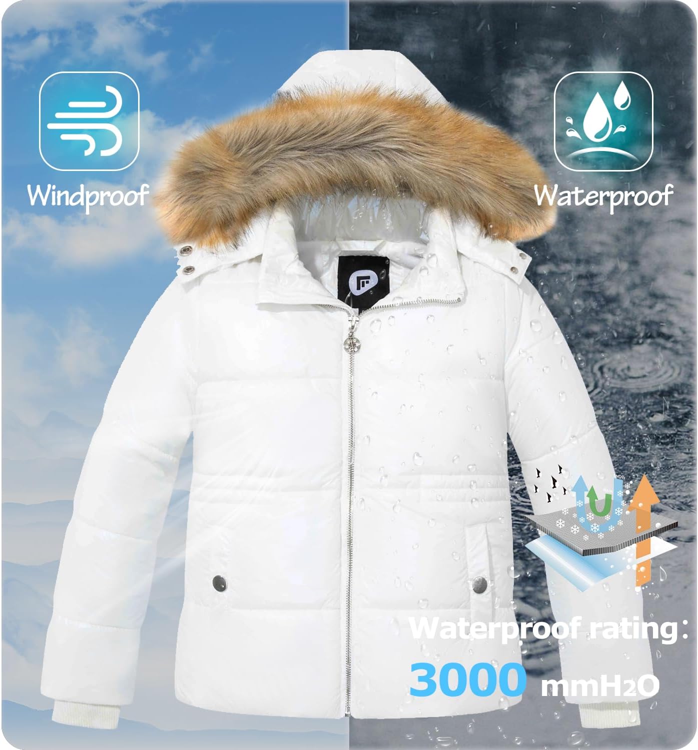 Garemcy Girls Metallic Winter Coat Insulated