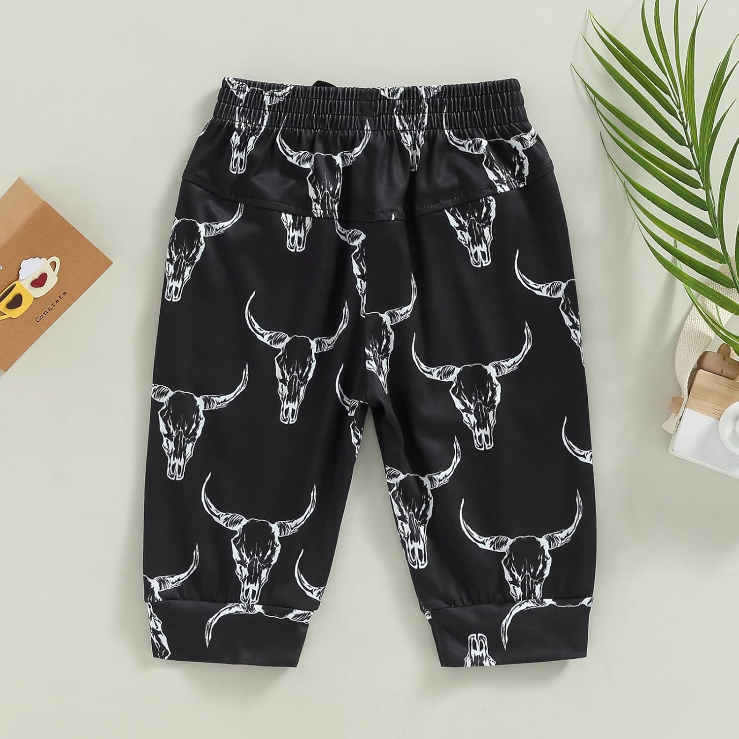 Perfect Baby BoyCow Head Print Elastic Waist Joggers