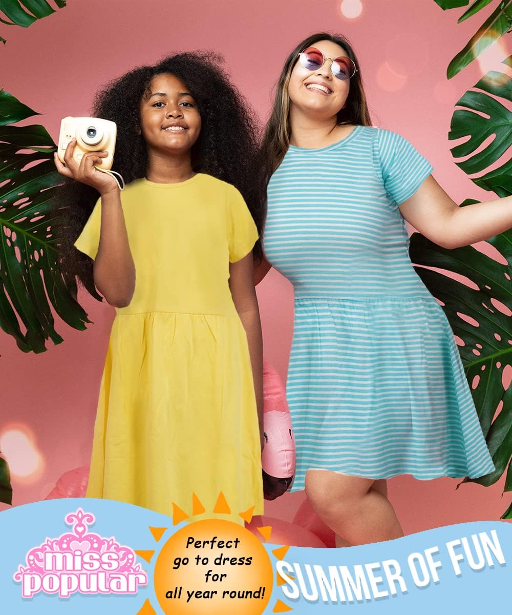 Miss Popular Girls 3-Pack Short Sleeve Skater Dresses