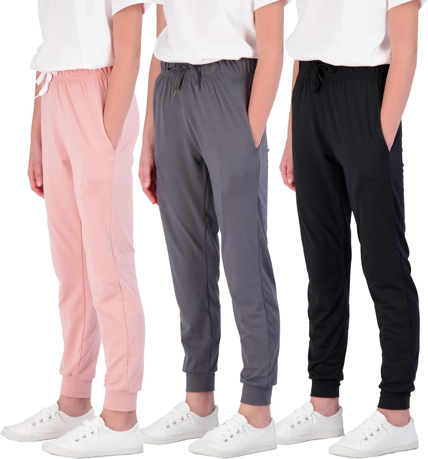Real Essentials 3-Pack Girls Lounge Joggers