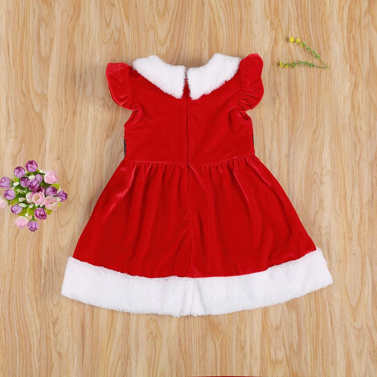 J Christmas Toddler Girls Set Red velvet Fur