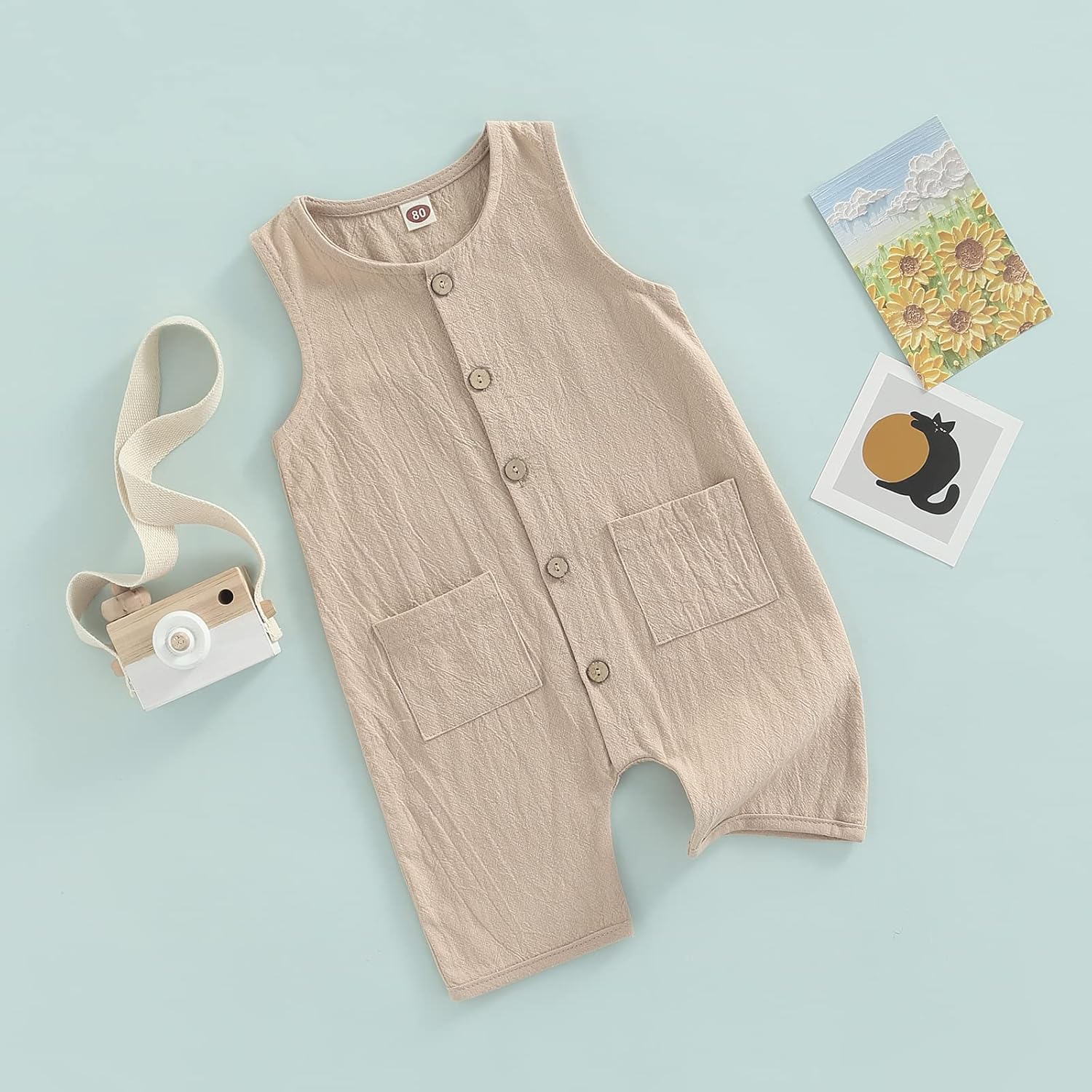 Mubineo Summer Linen Romper Jumpsuit for Baby