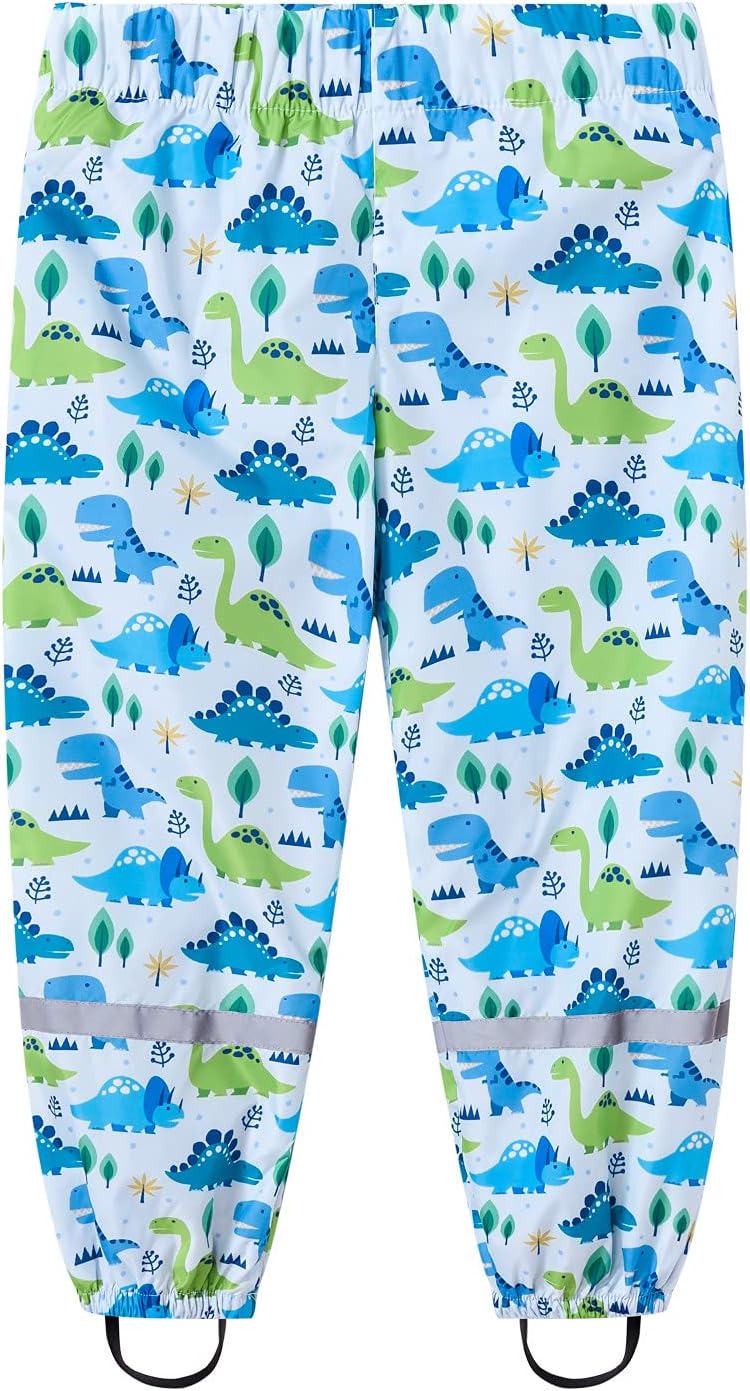 Cartoon Dinosaur Print Rain Pants