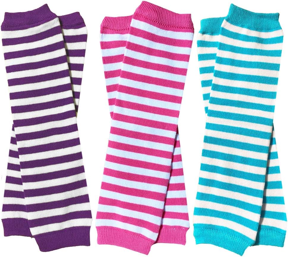 juDanzy Three Pairs of Unique Baby LegWarmers in Hot Pink Purple Turquoise