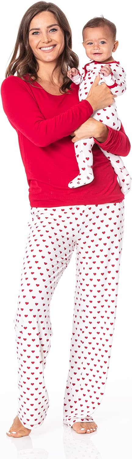 KicKee Full of Hearts Baby Footies with Burgundy Heart