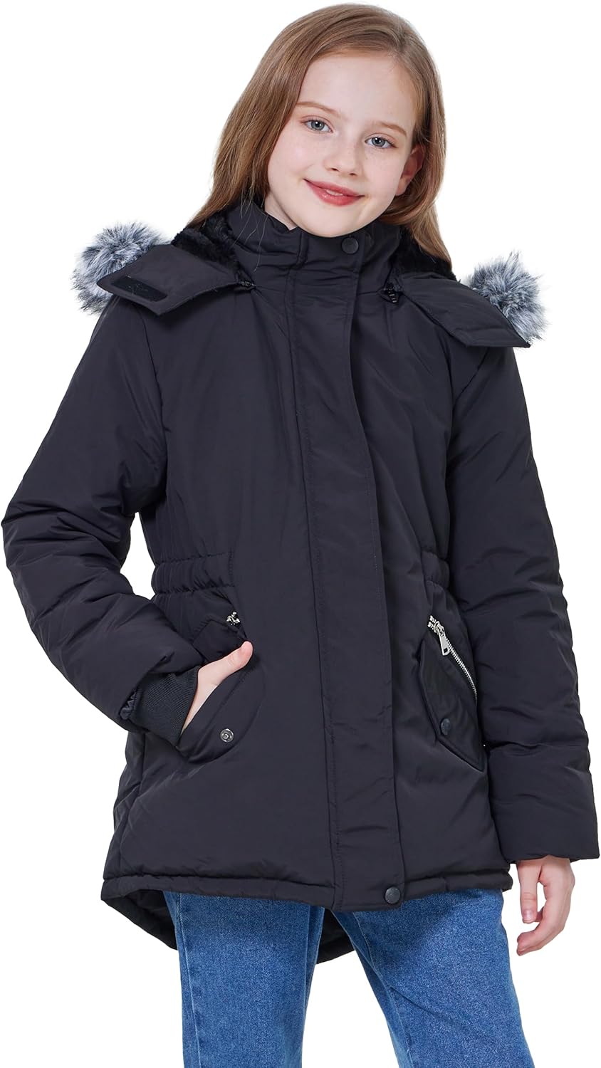 WULFUL Parka Jacket for Girls Waterproof Warm Windproof