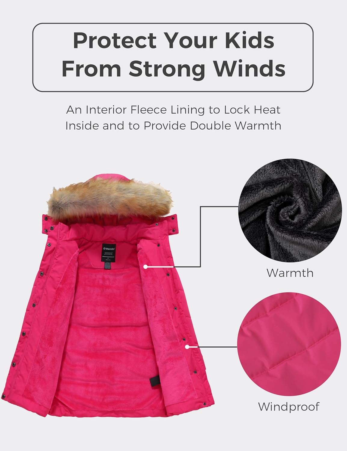Warm Waterproof Winter Jacket for Girls