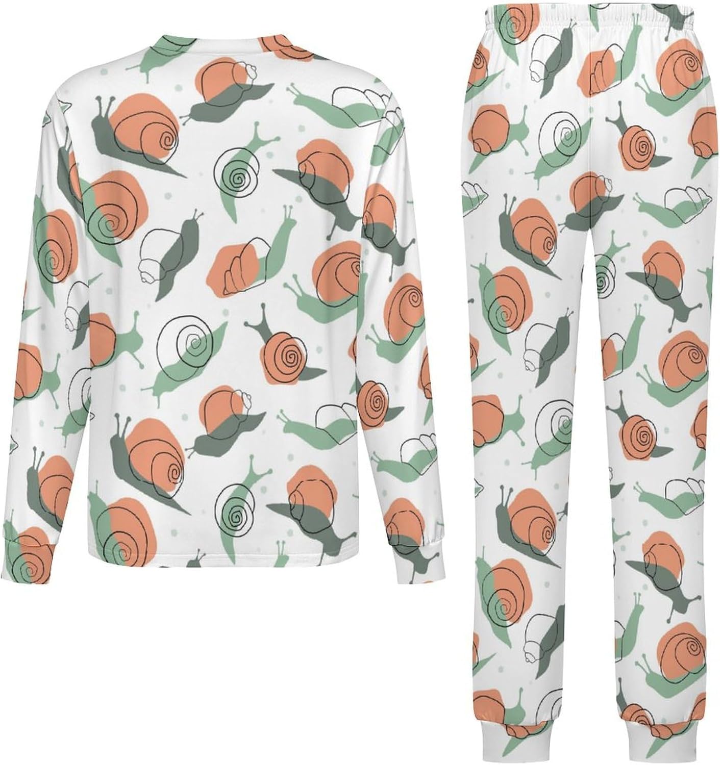 Snails Rainbows Thermal Pajama Set