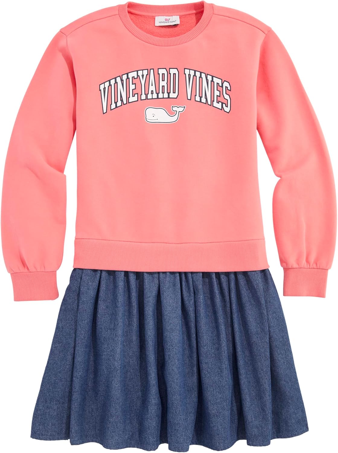 Vineyard Vines Girls Sweatshirt Woven Dress