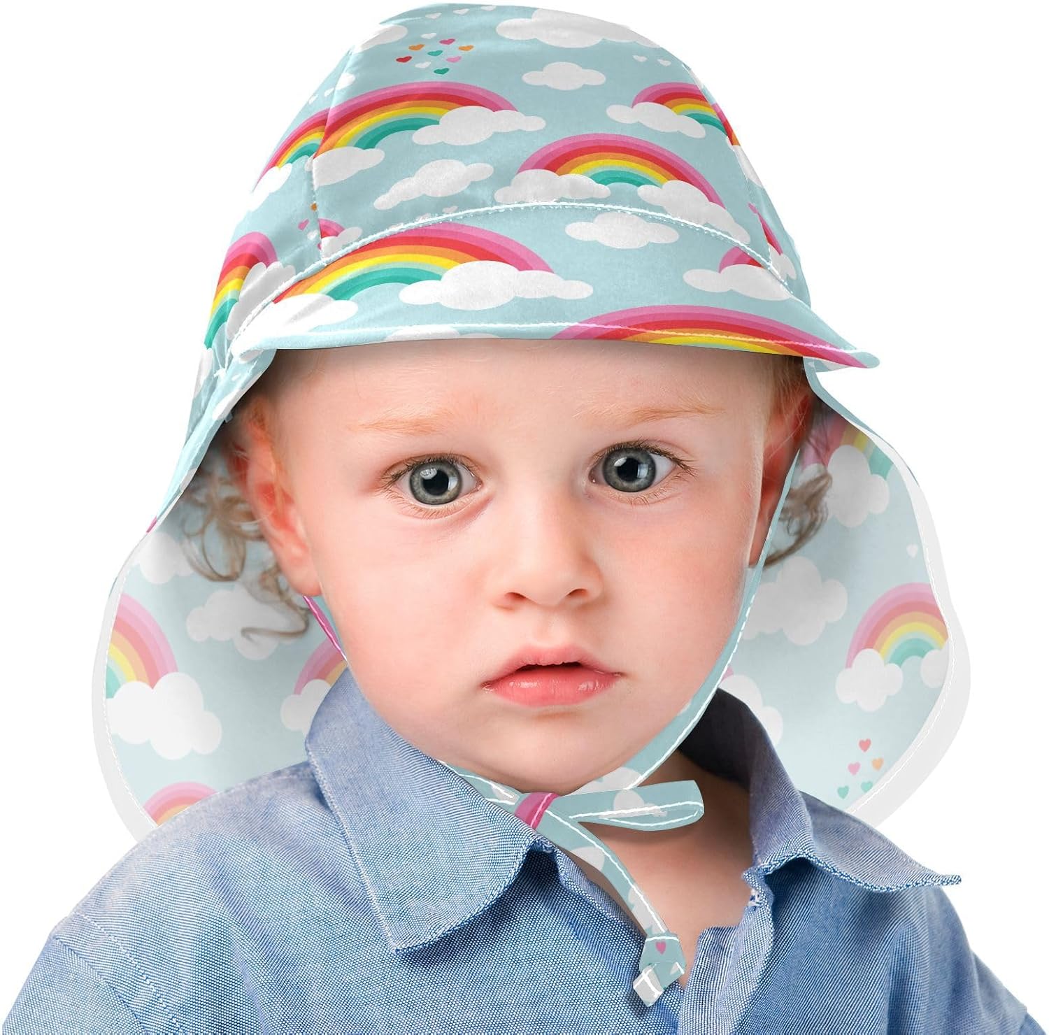 Rainbow Cloud Baby Sun Hat for Kids 2-4T Lightweight Adjustable