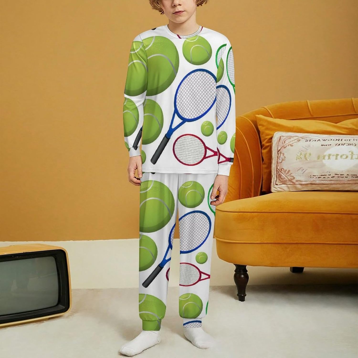 Meiko Kids Thermal Pajama Set Cute Dog Bone Long John
