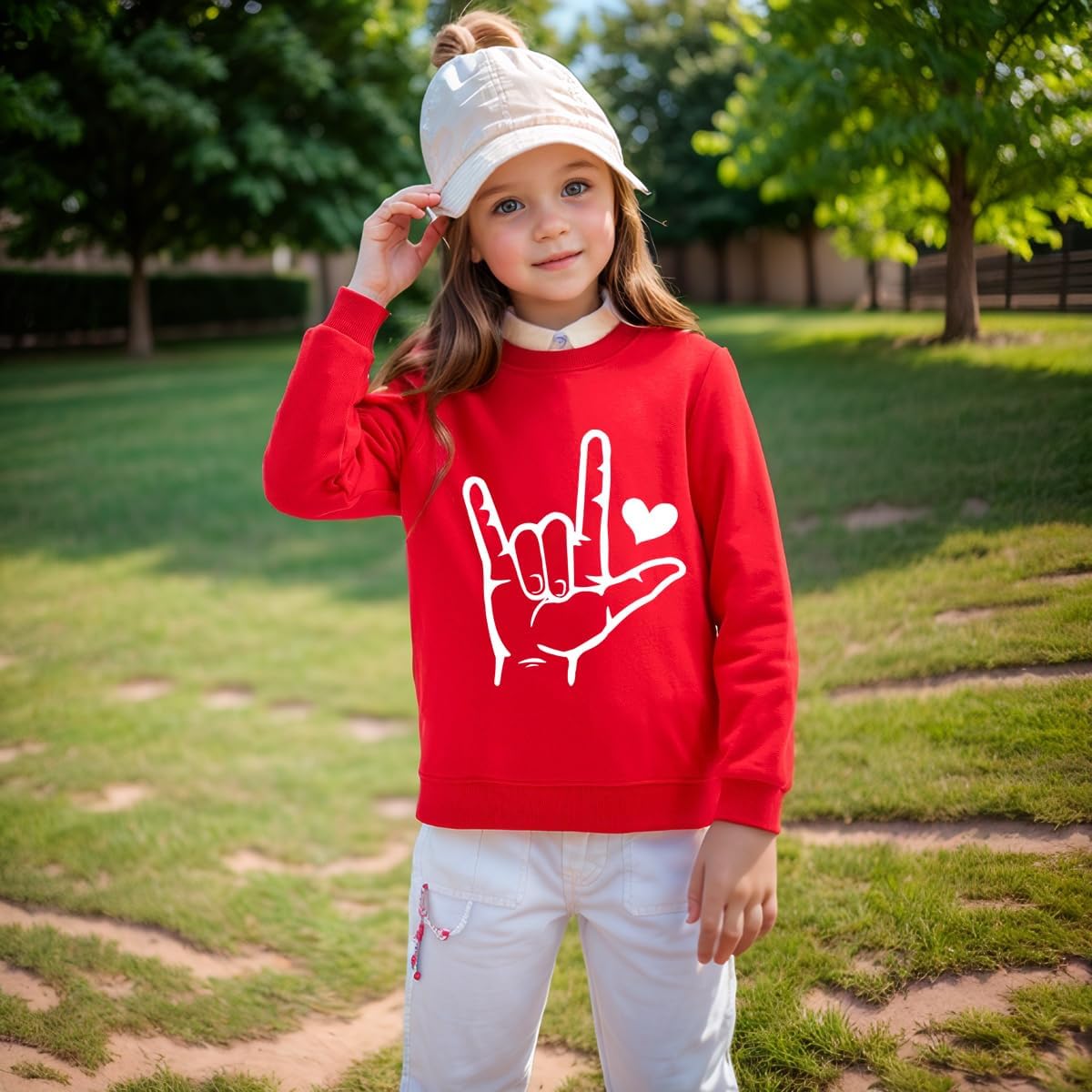 Kids Valentines Day Love Heart Sweater