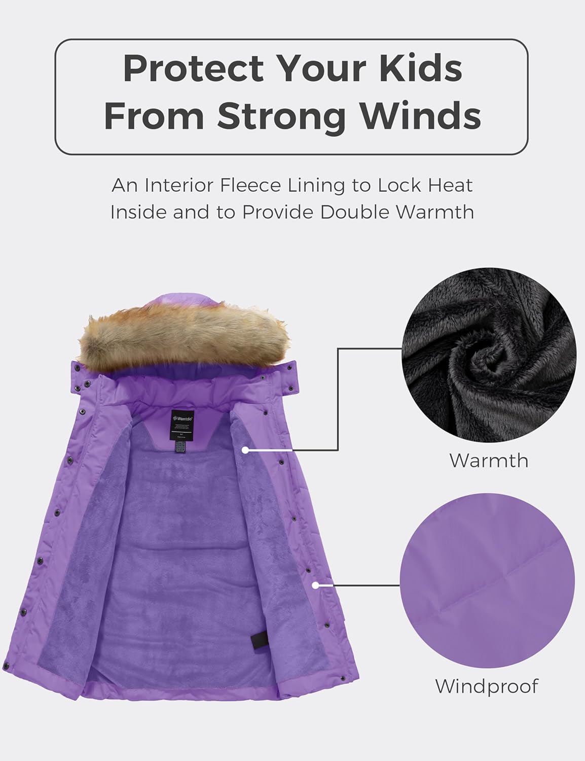 Wantdo Girls Winter Fleece Jacket