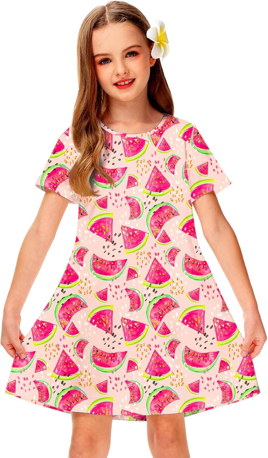 Girls Hawaiian T-shirt Dress 5-14 Years