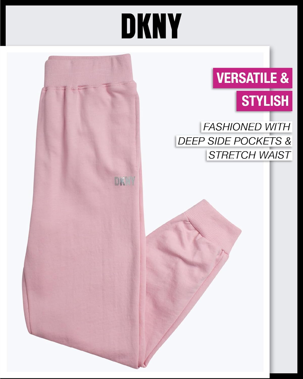 DKNY Girls Fleece Set Cozy Comfortable Outfit for Kids