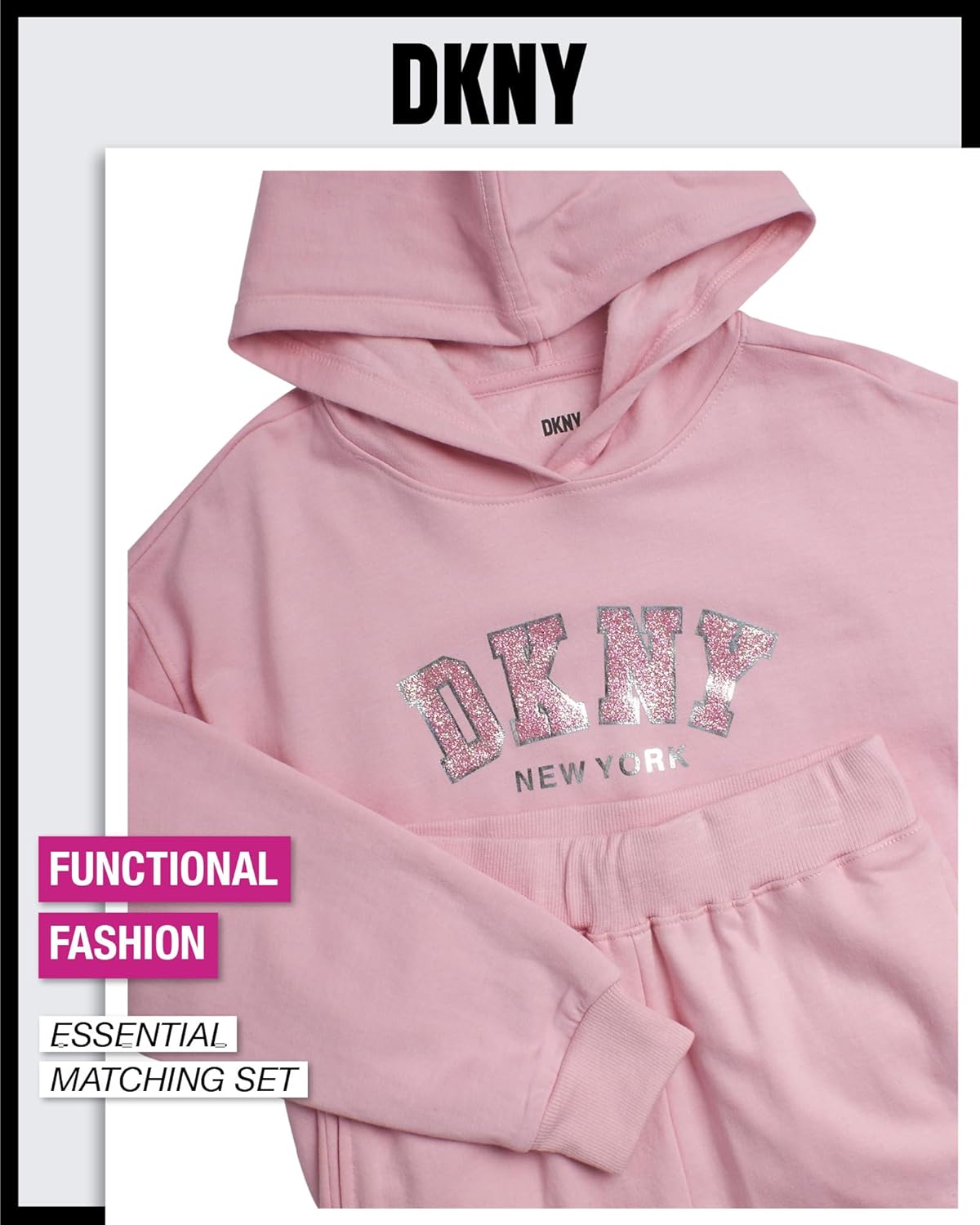 DKNY Girls Fleece Set Cozy Comfortable Outfit for Kids