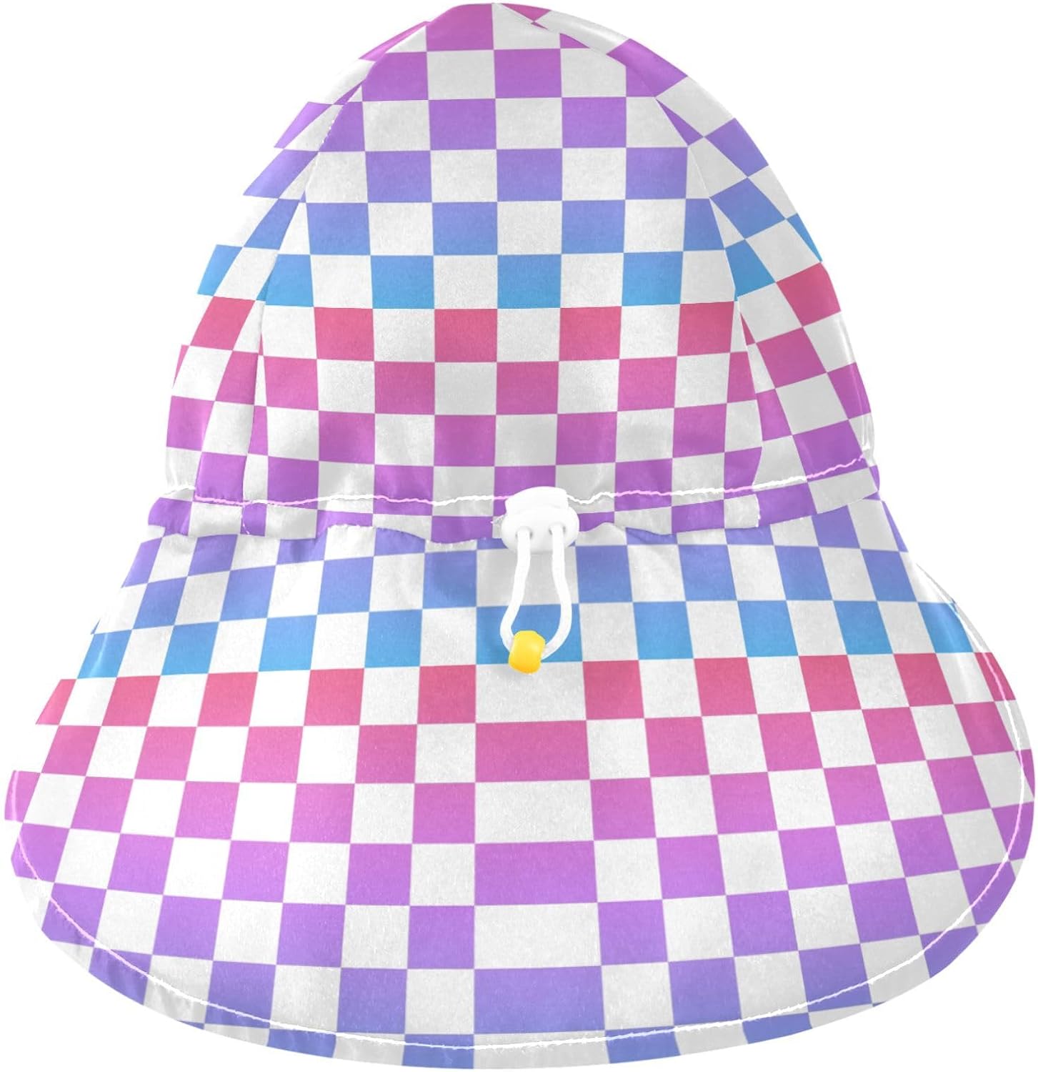 Adjustable Gradient Red Blue Checkered Toddler Kids Hat