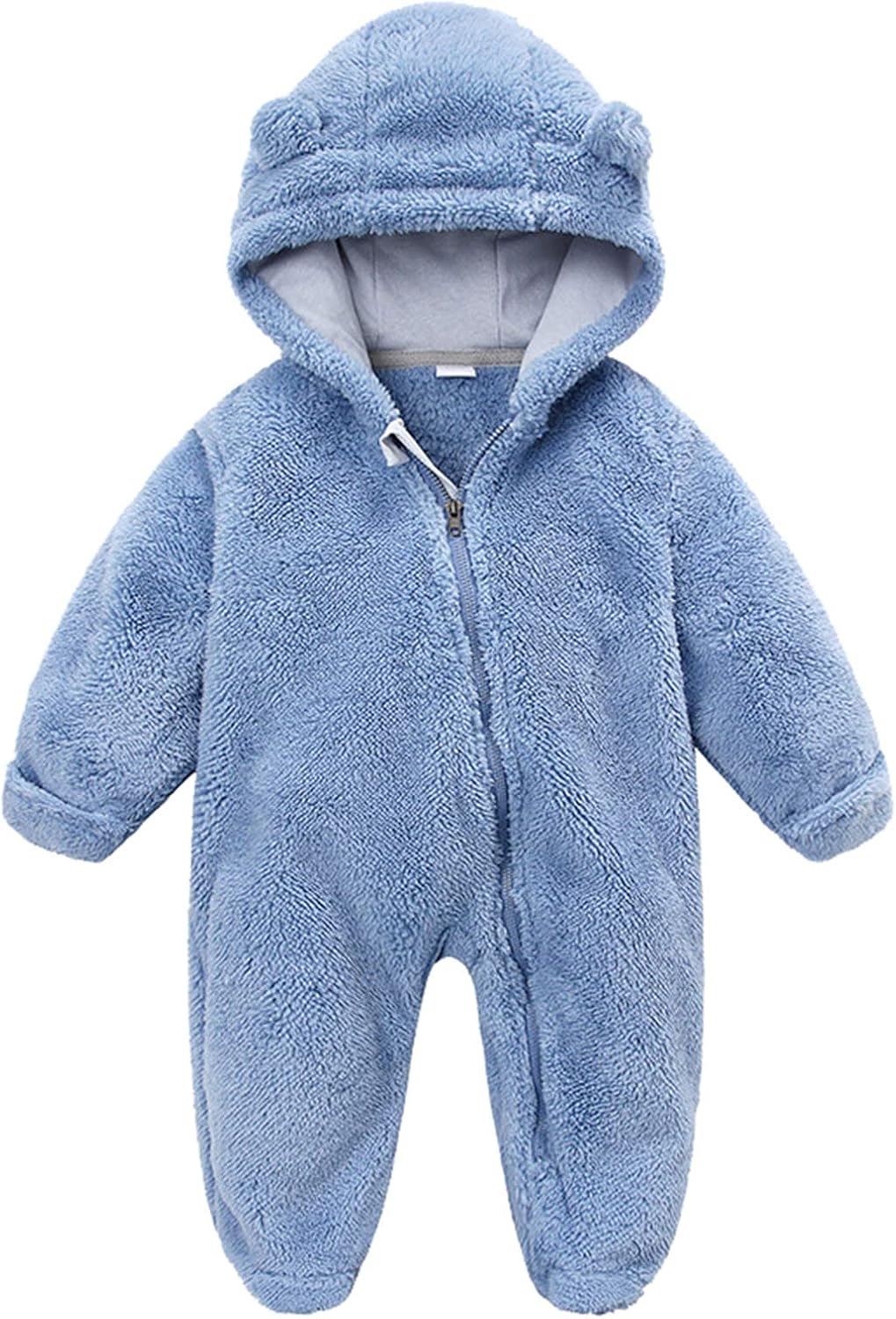 0-3 Months Baby Girl Winter Footed Romper Set