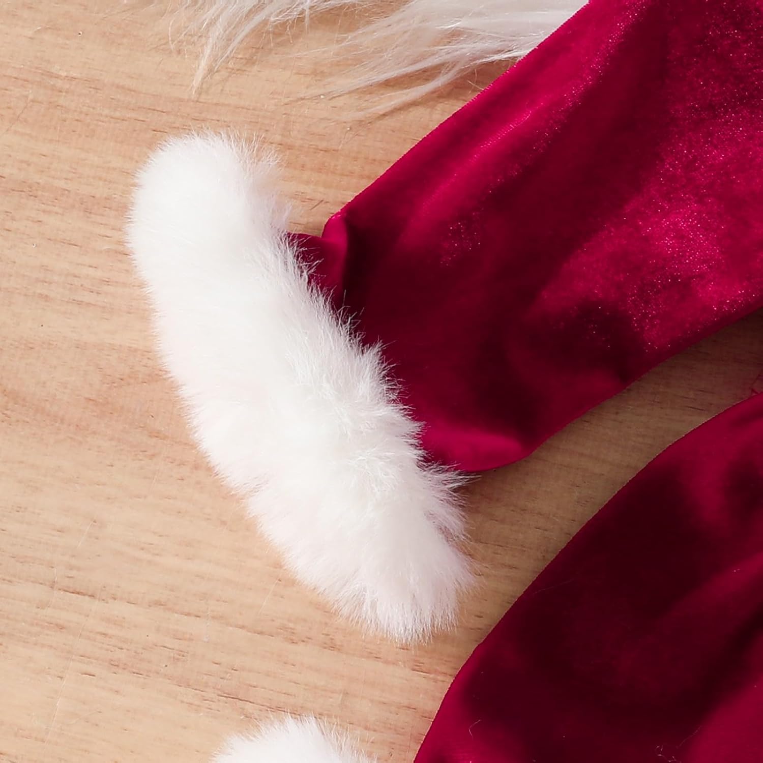 Newborn Baby Girl Christmas Dress with Santa Hat - 2Pcs