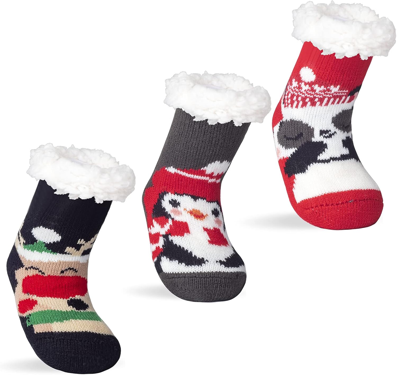 Warm Fuzzy Non-Slip Sherpa Socks for Kids