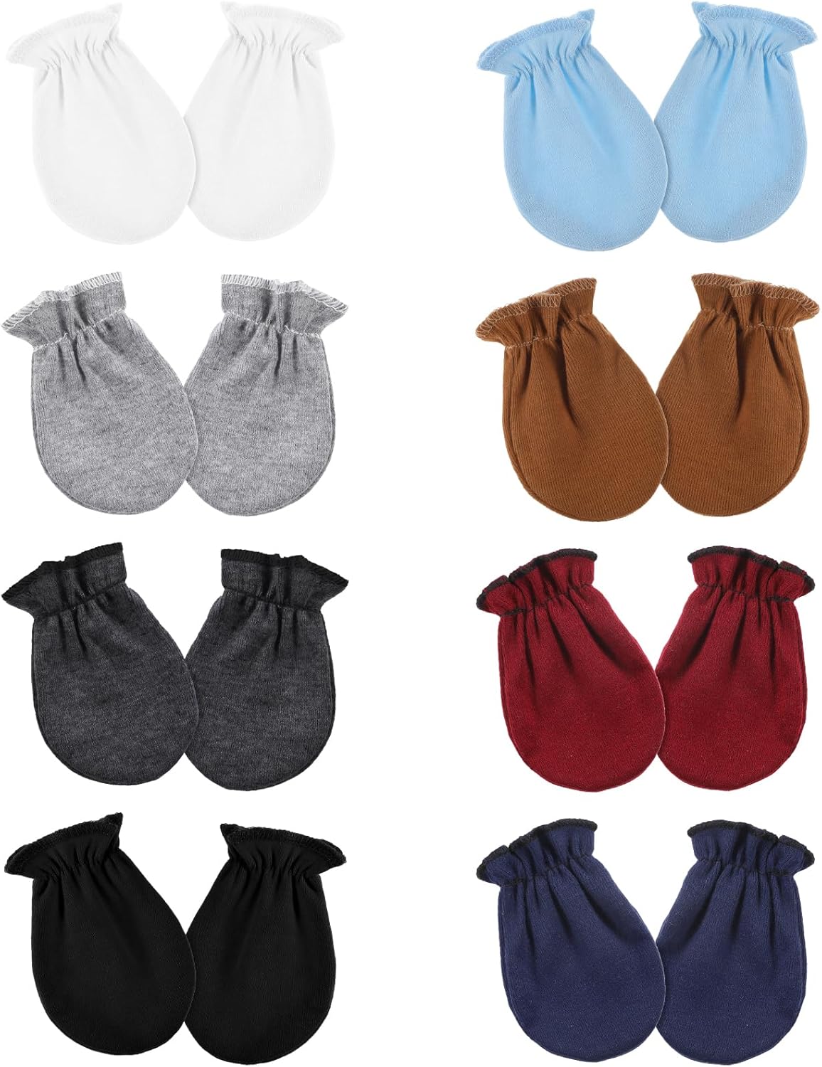 8Pcs Newborn Soft Cotton mittens 0-6M monkeymint