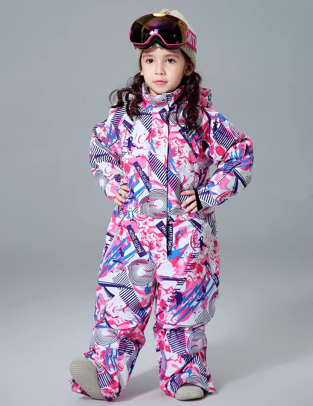 YEEFINE - One-Piece Winter Snowsuit for Kids Adults - Waterproof Windproof