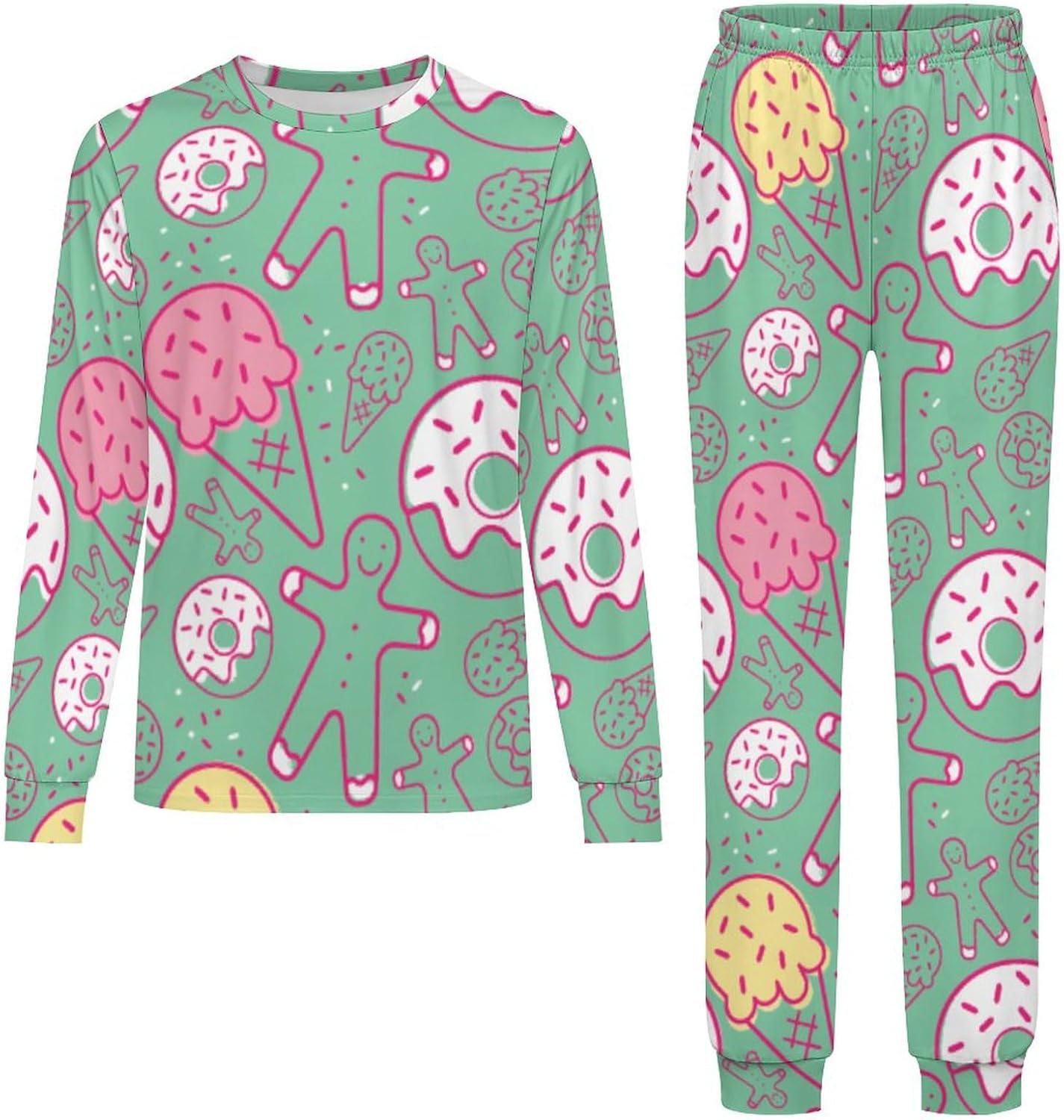 Meiko Christmas Kids Set - gingerbread boys and girls - Long Sleeve Shirts and Pants