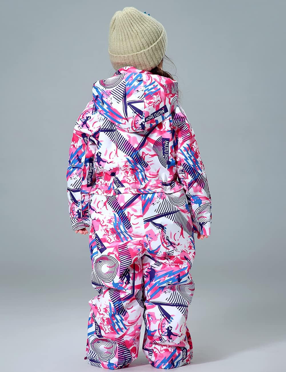 YEEFINE - One-Piece Winter Snowsuit for Kids Adults - Waterproof Windproof