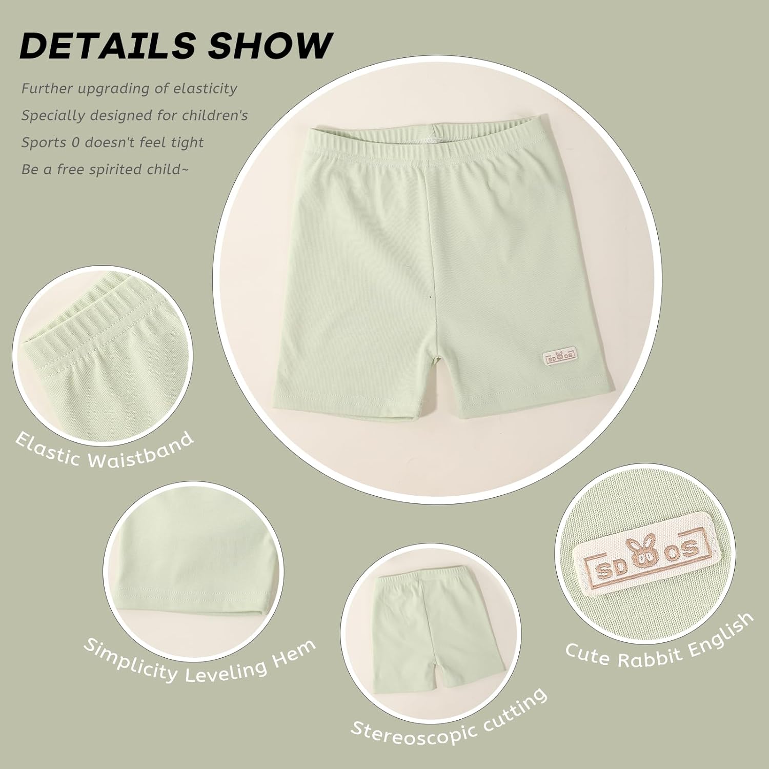 Chicduo 6-Piece Bike Cartwheel Dance Shorts for Girls