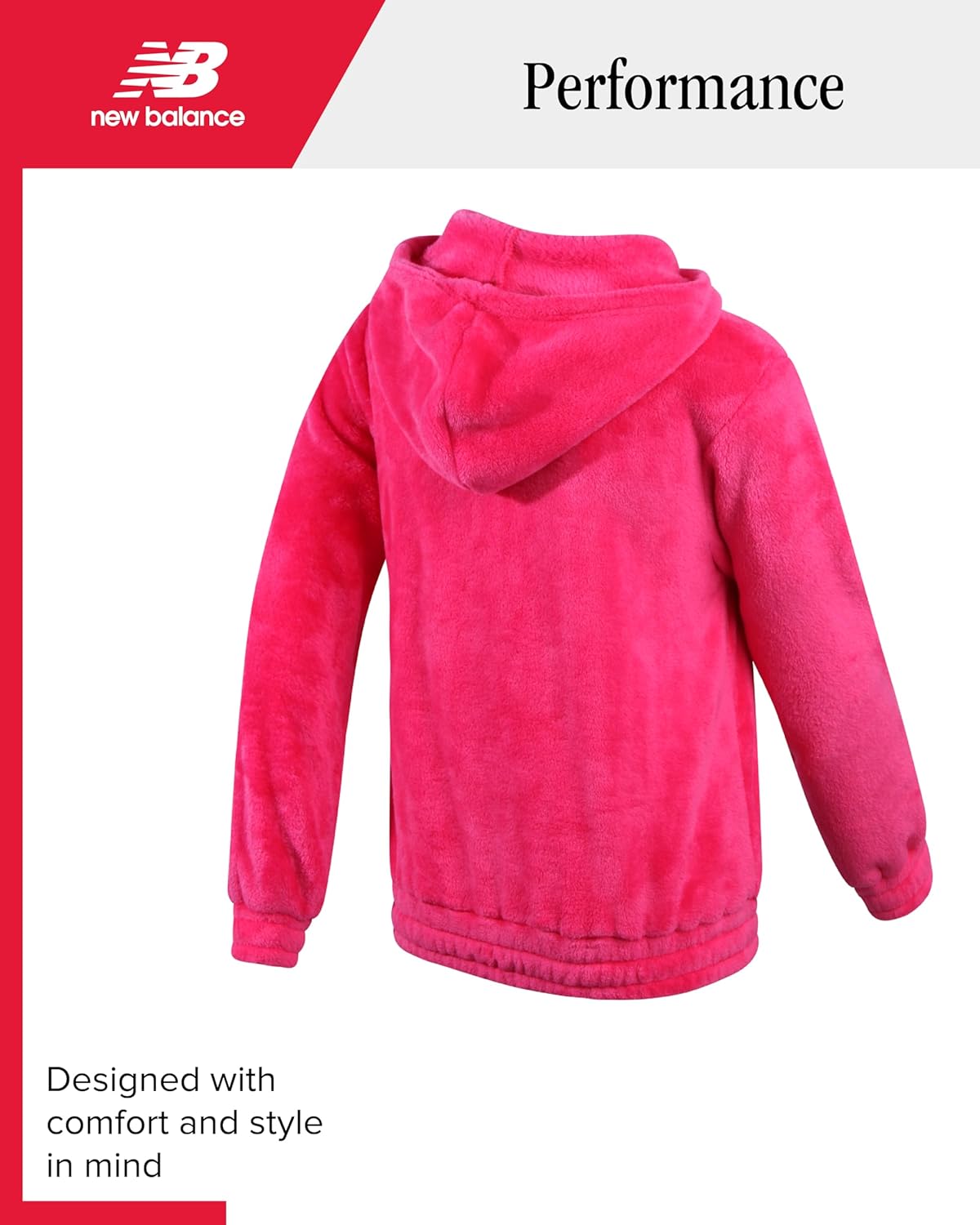 New Balance Girls Plush Hoodie Cozy Comfortable