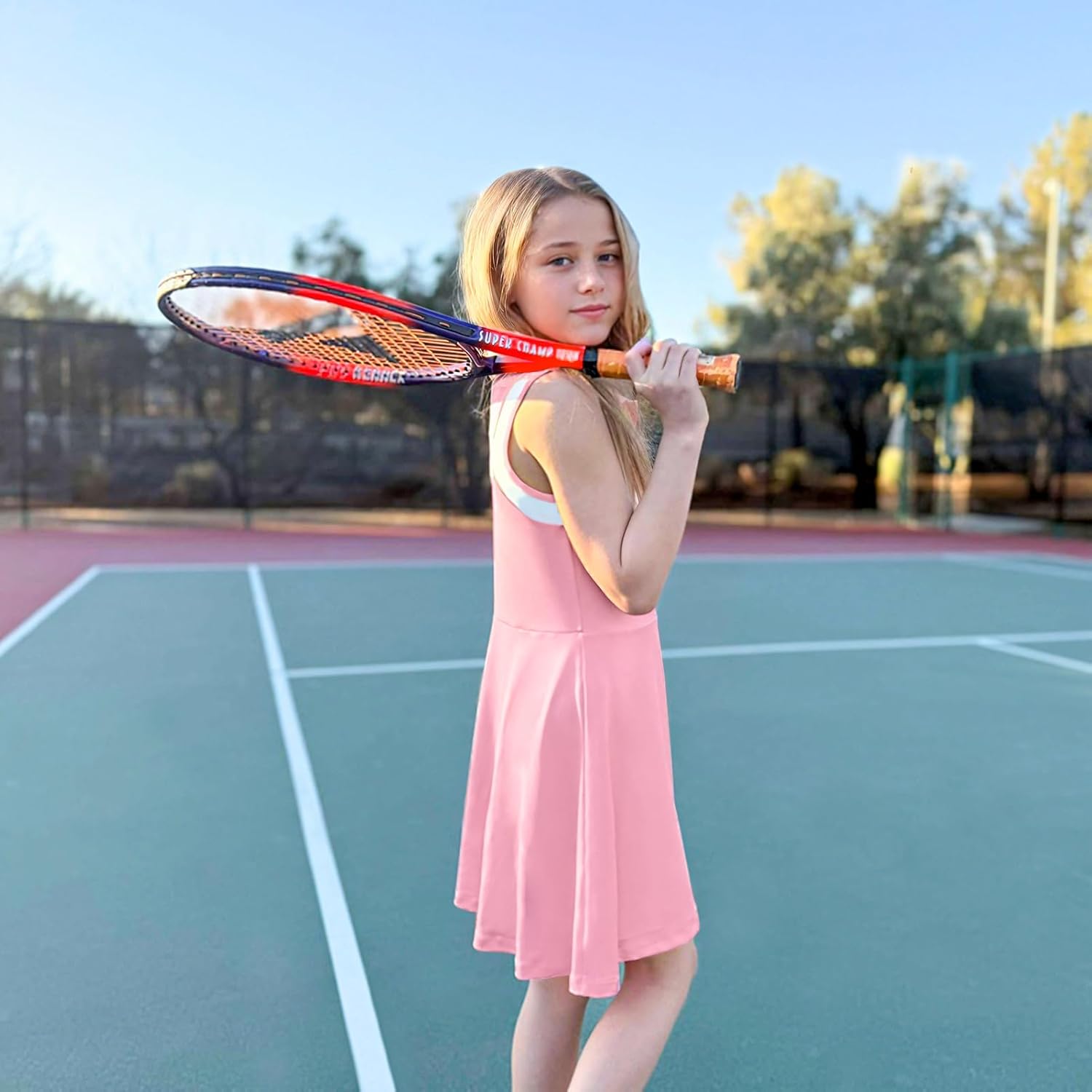 Gogokids Girls Quick-Dry Tennis Dress with Polo Collar