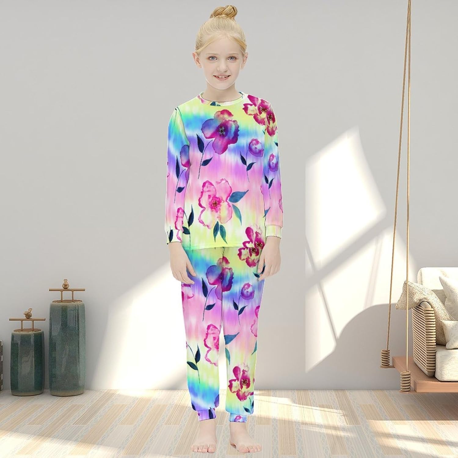 MEIKKO Girls Thermal Pajama Set Long Johns