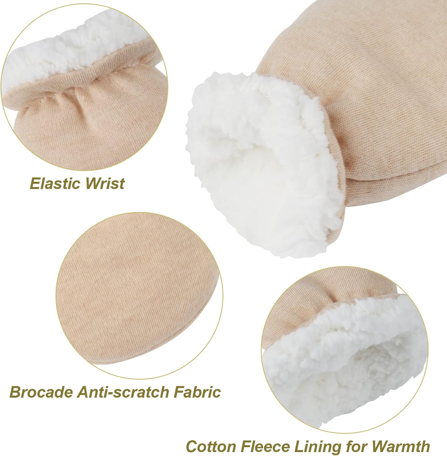 Hicdaw 2 Pairs Baby Mittens Soft Warm and Stylish for Newborns