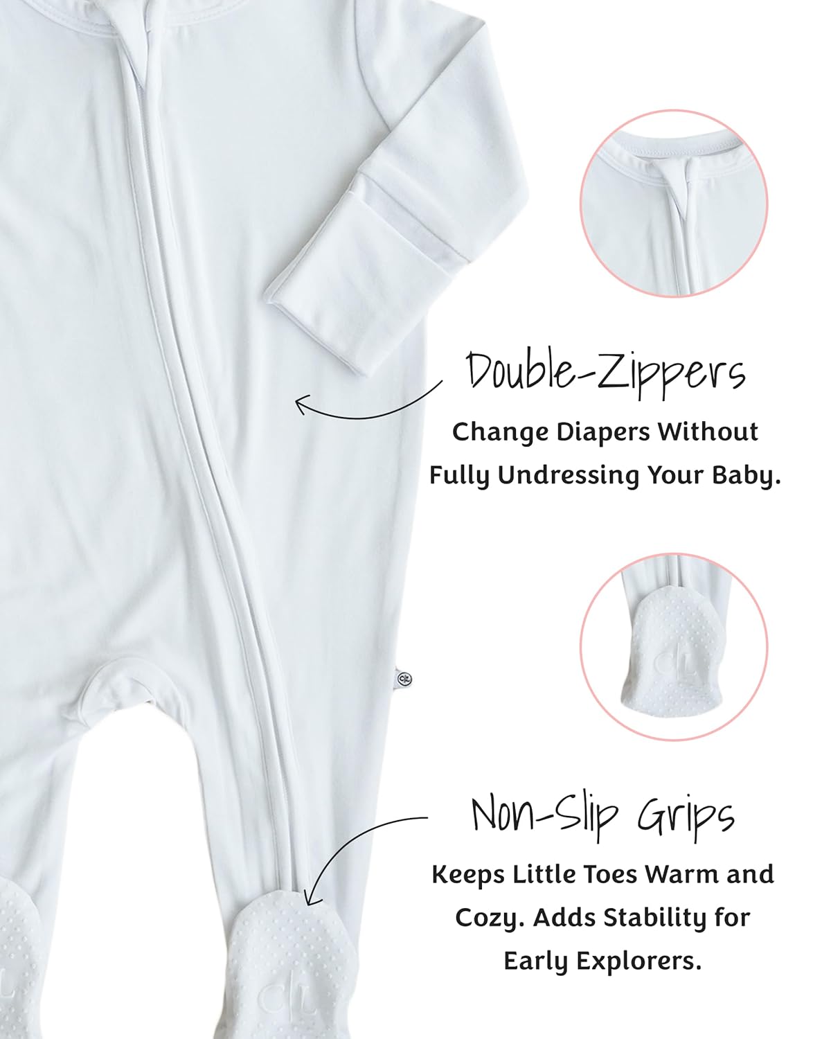 Caden Lane Zippered Baby Footie Pajamas Elevate diaper time and beyond