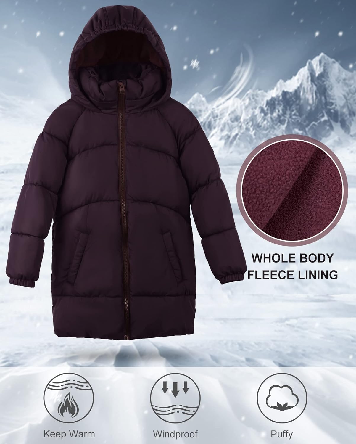 SOLOCOTE Girls Winter Coats