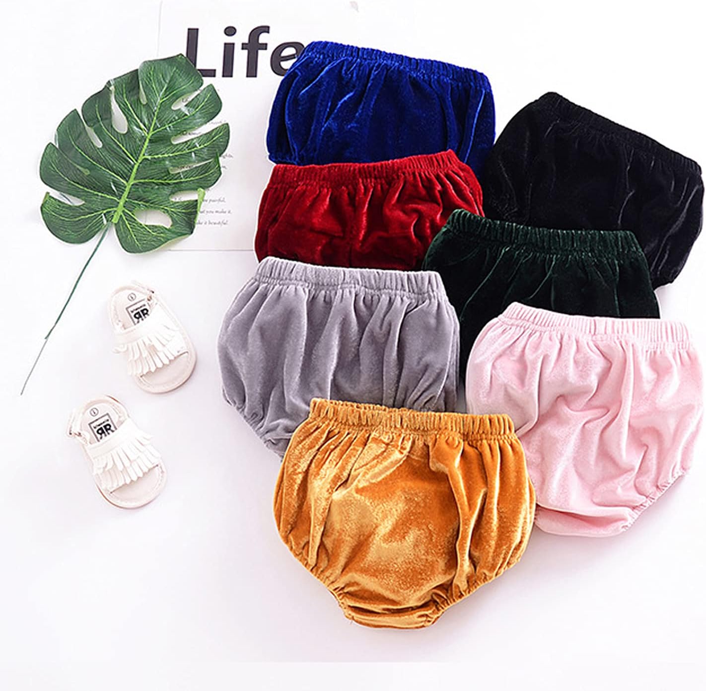 EISHOW Soft Cotton Linen Bloomer Shorts for Baby Boy Girl
