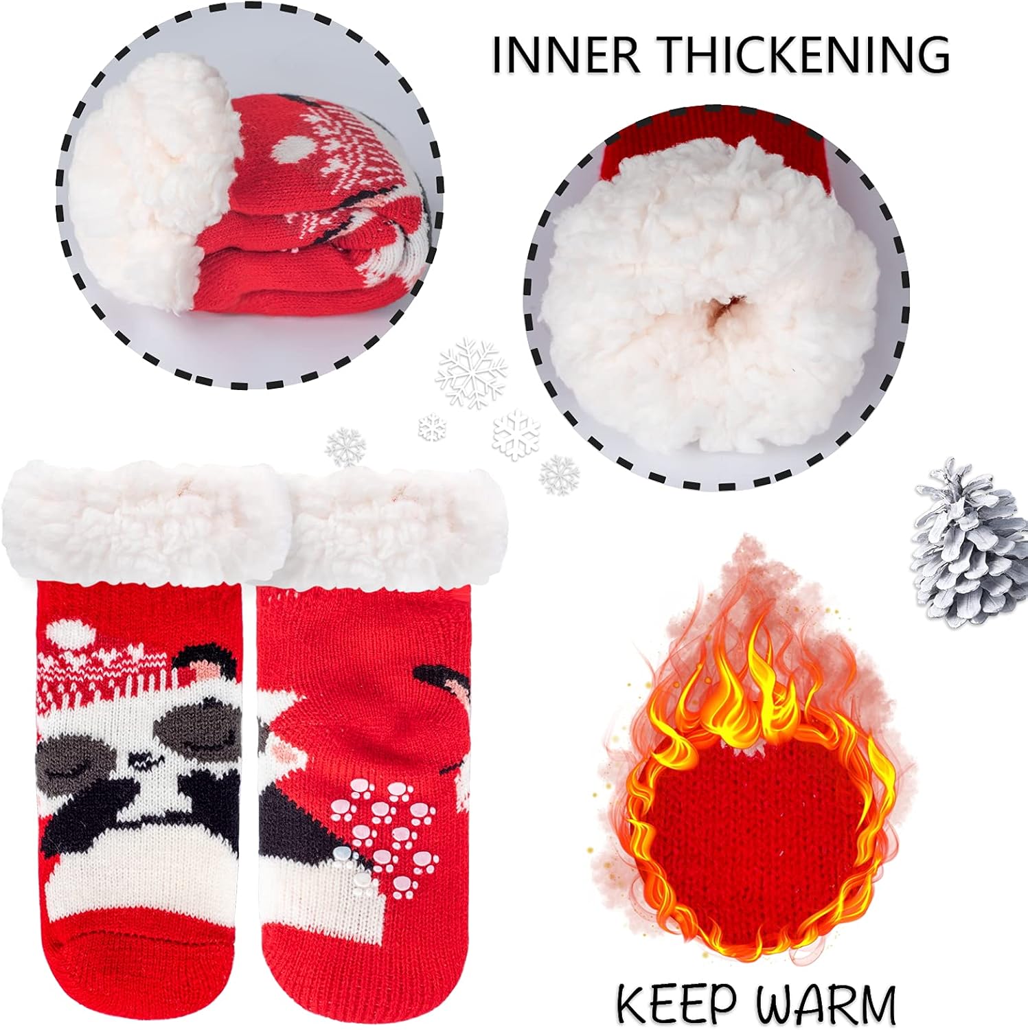 Warm Fuzzy Non-Slip Sherpa Socks for Kids