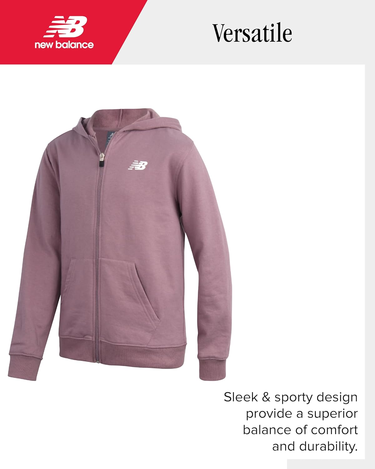 New Balance Girls Performance Fleece Zip-Up Sweatshirt