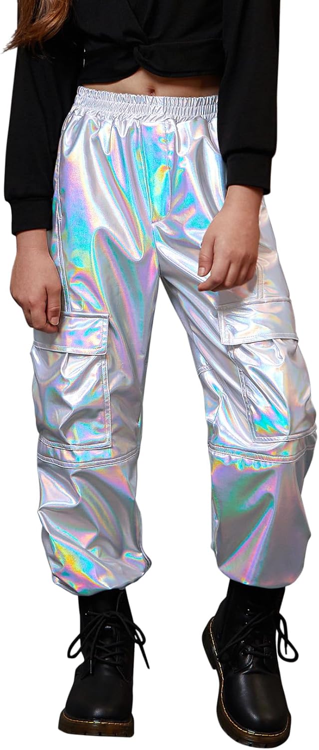 Perfect Metallic Cargo Pants for Girls