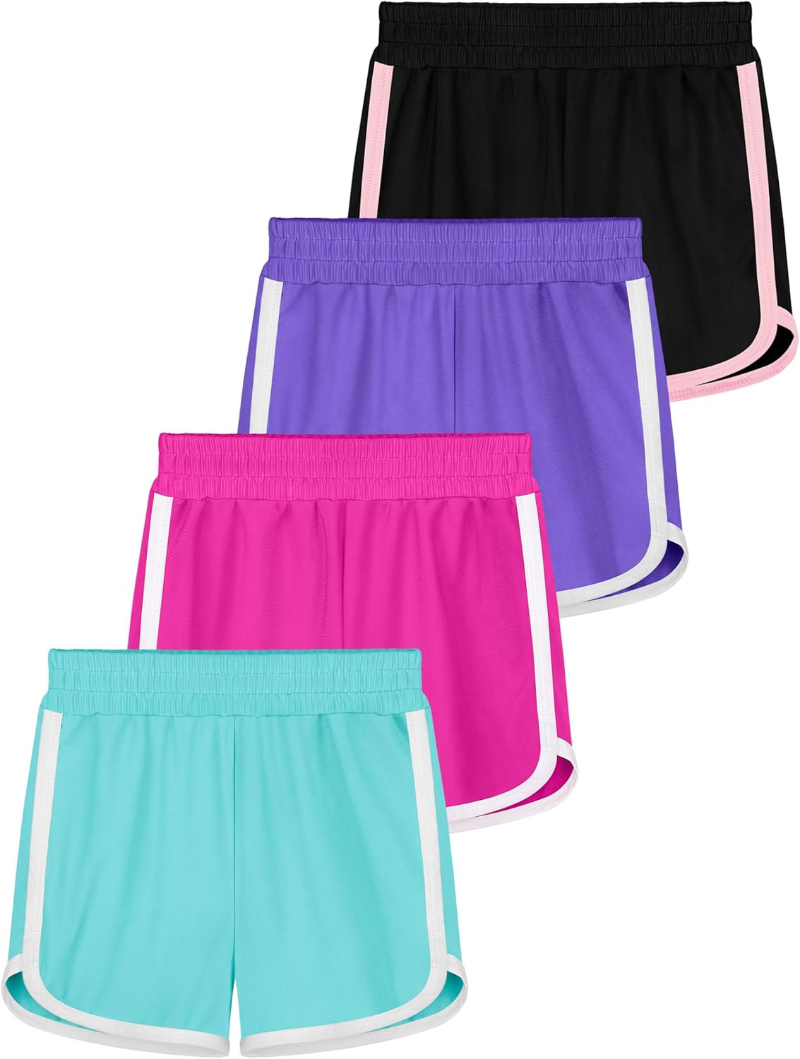 Resinta 4-Piece Toddler Girls Active Running Shorts Quick Dry Comfortable
