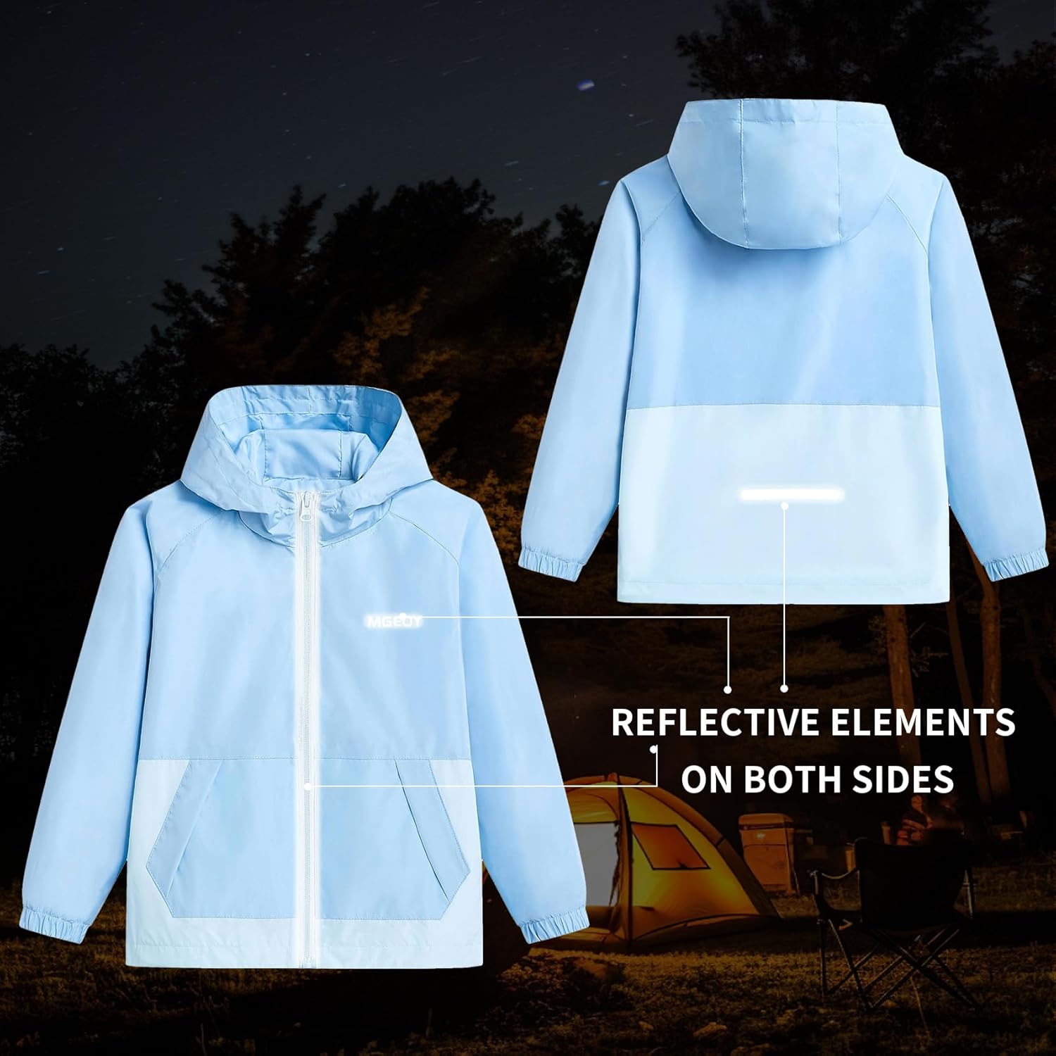 MGEOY Kids Waterproof Rain Jacket