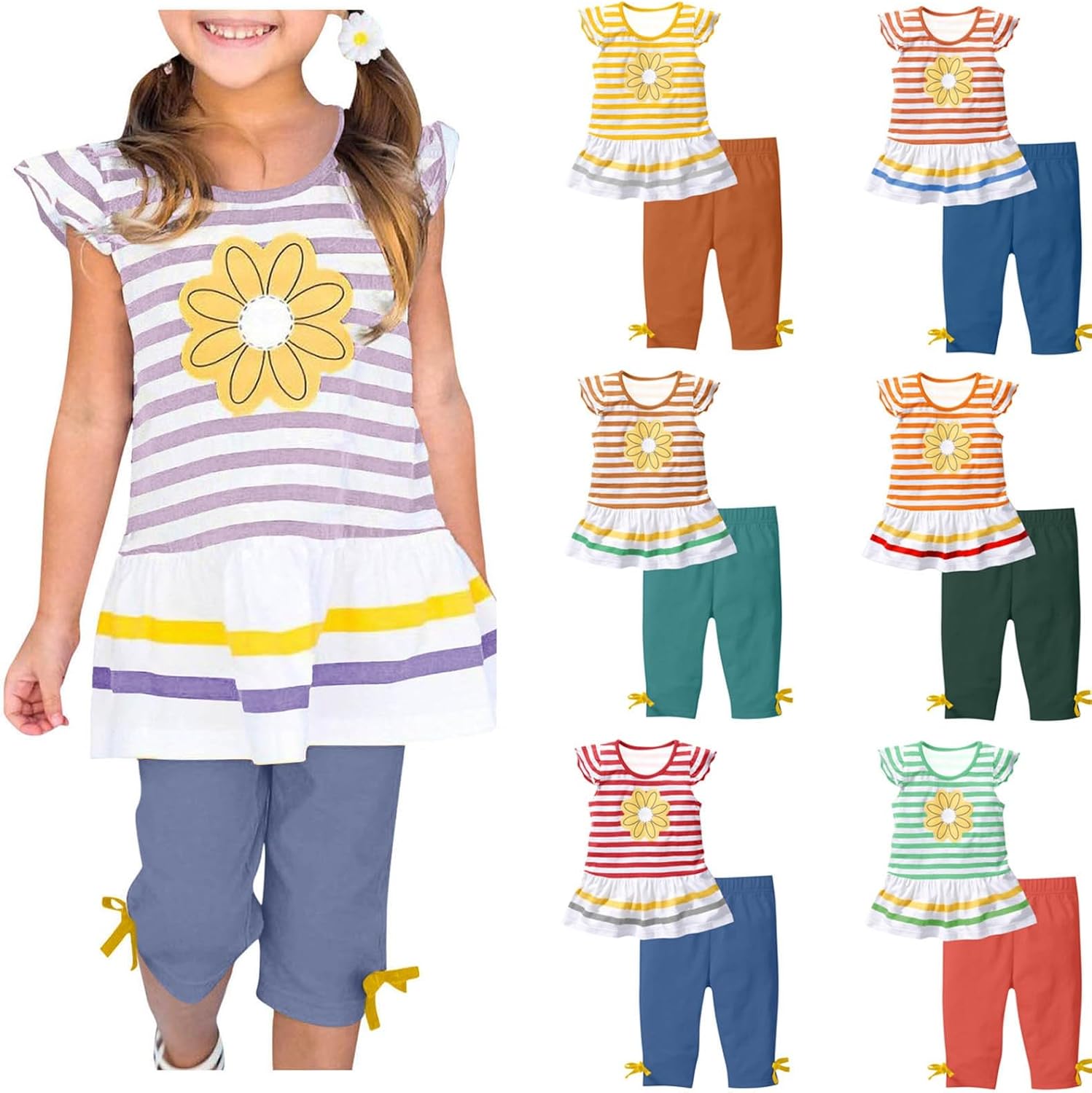 Charming Floral Print Set for Girls