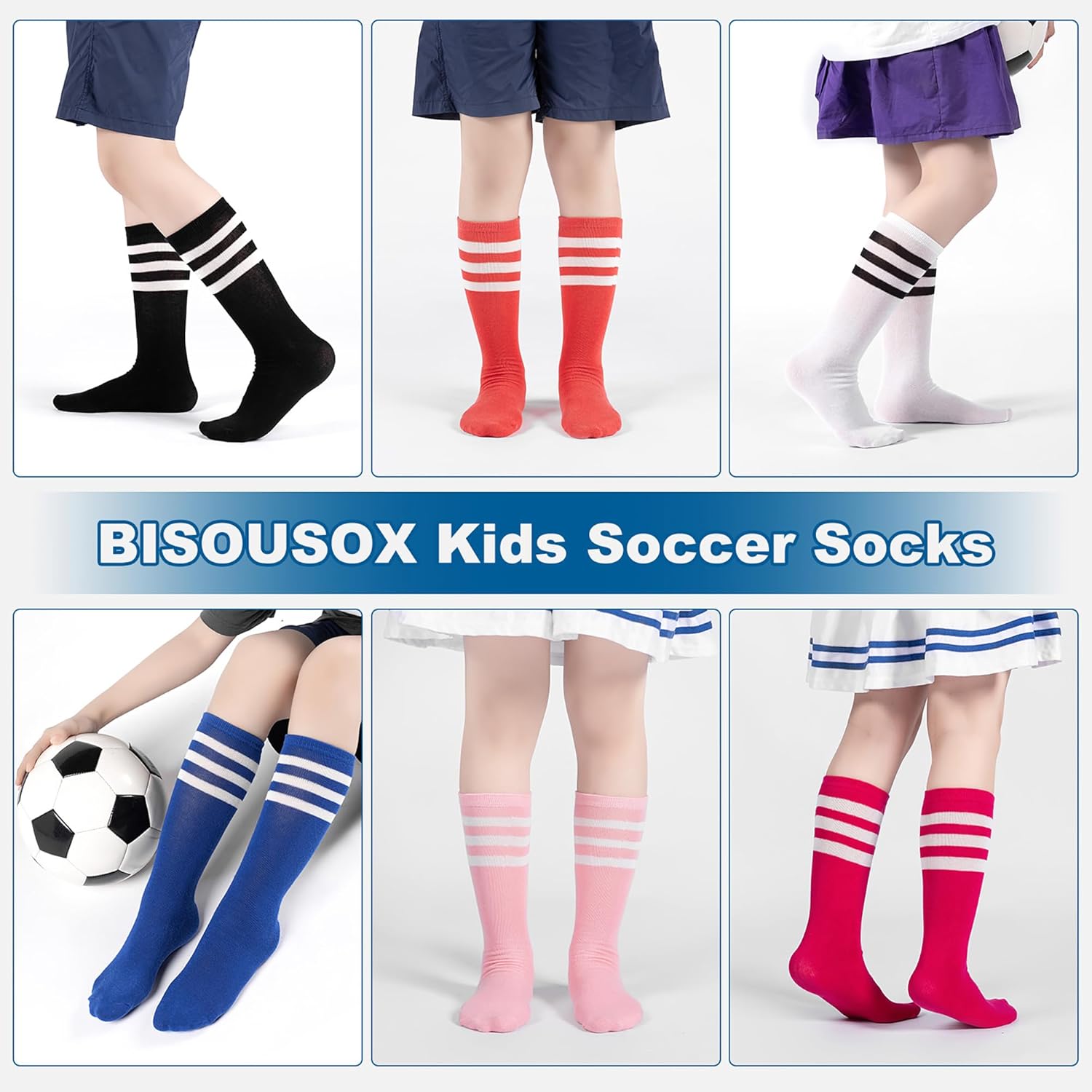 BISOUSOX Soccer Socks Kids Youth