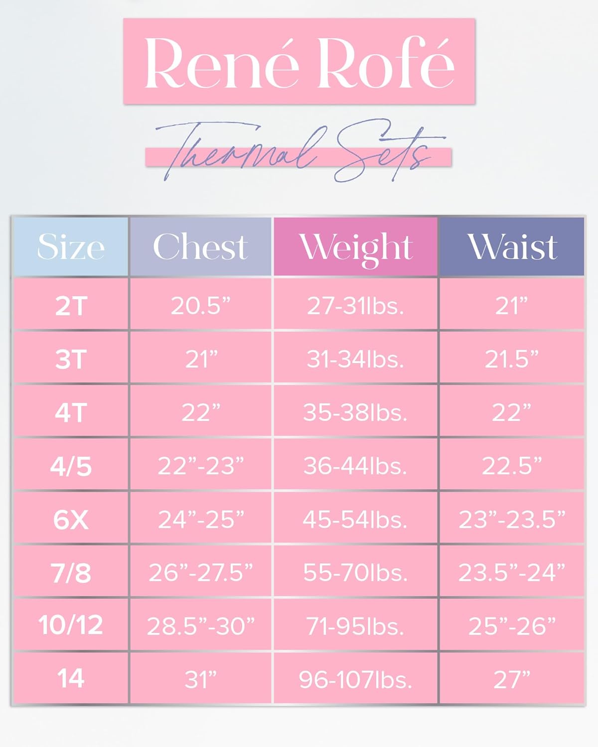 Rene Rofe Girls Thermal Underwear Set - Perfect for Winter Layers