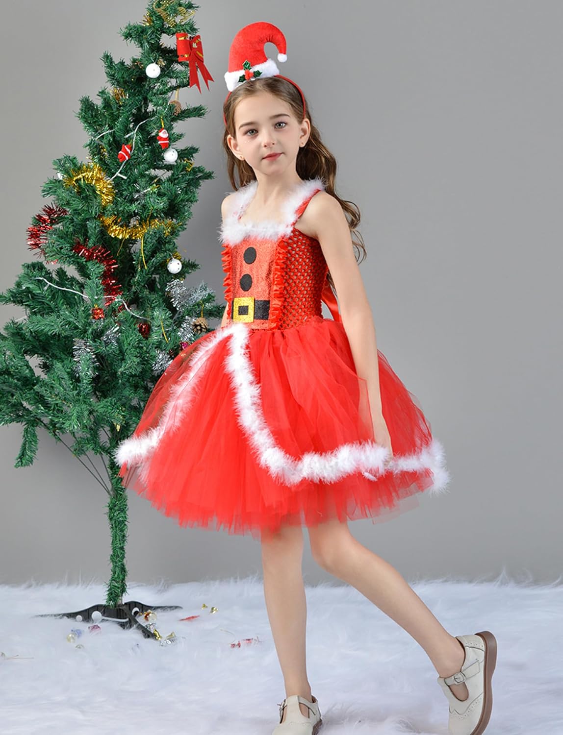 Happy Cherry Christmas Princess Dress for Toddler Girls