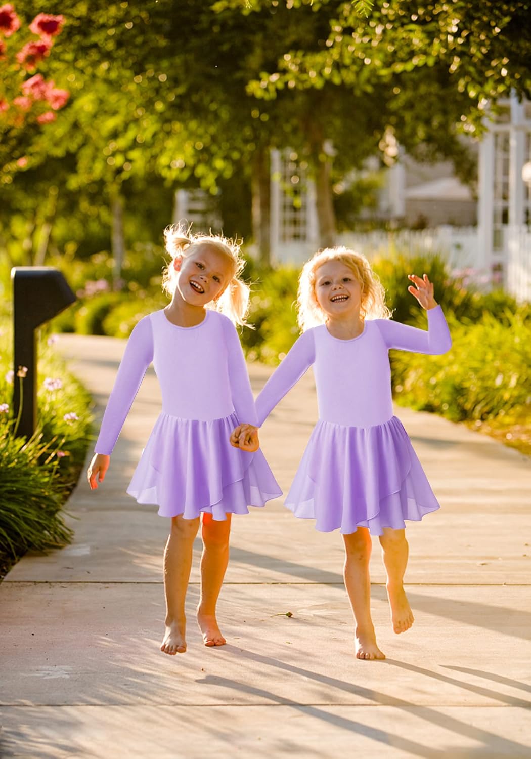 Stylish Girls Ballet Leotards with Petal Skirt and Bowknot Back for Dance