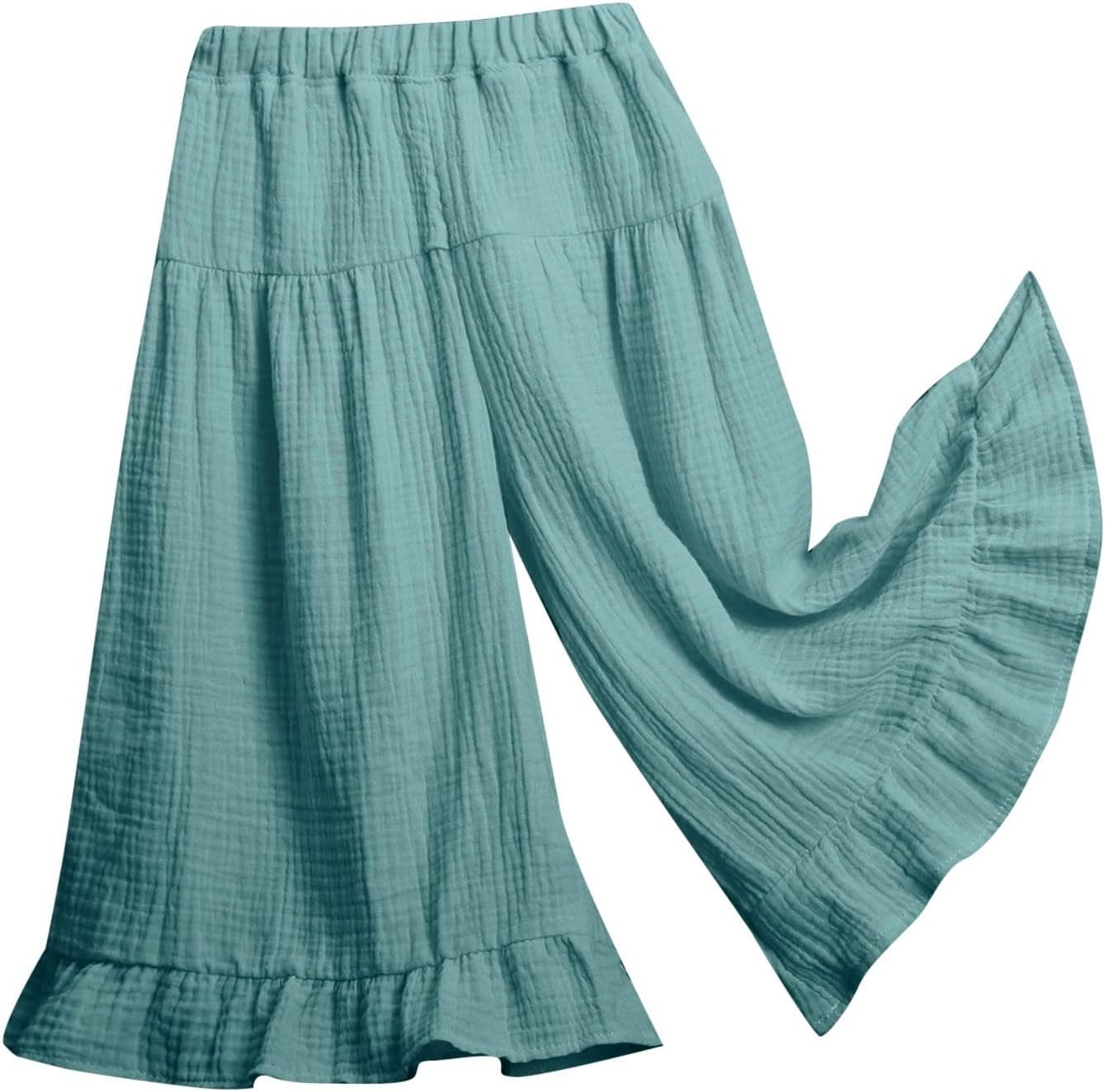 Wide-Leg Cotton Linen Pants for Kids