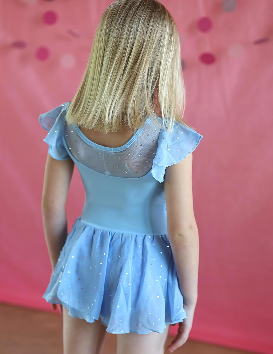 Zaclotre Girls Sparkle Ruffle Sleeve Ballet Leotard