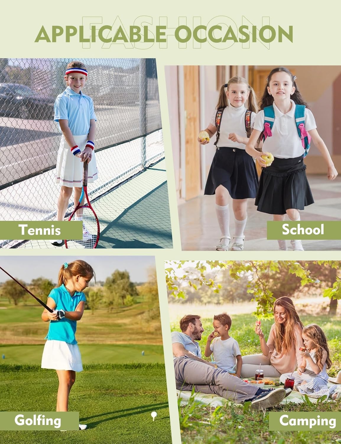 Flygo Girls Athletic Polo Dress for Tennis Golf and More
